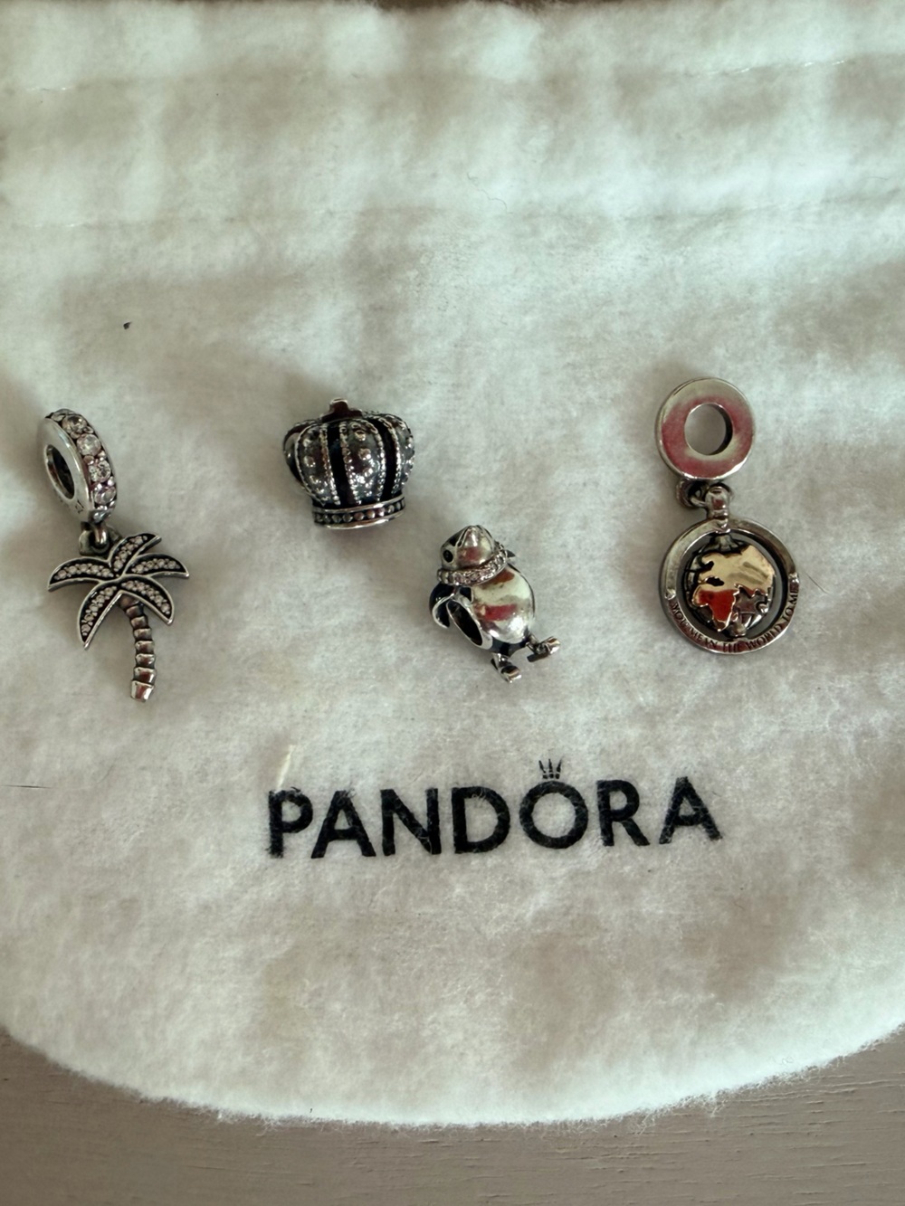 Pandora Silver Travel & Nature Charm Set with Gold Globe Accent